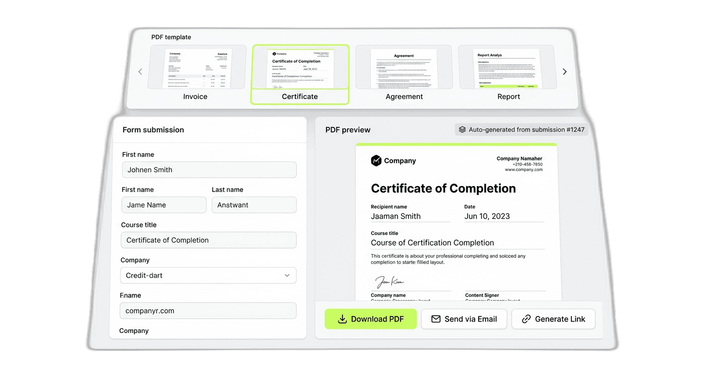 PDF Generation — SUBMISSIONS TO DOCUMENTS.